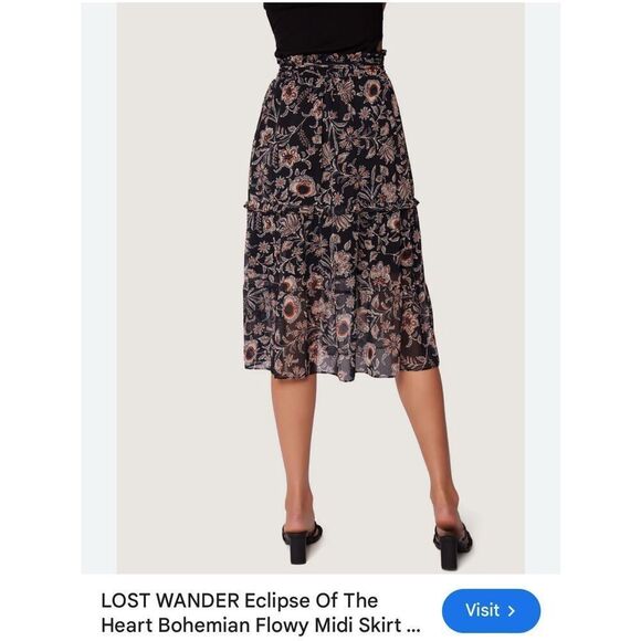 LOST & WANDER | eclipse of the heart midi skirt M - Picture 2 of 7